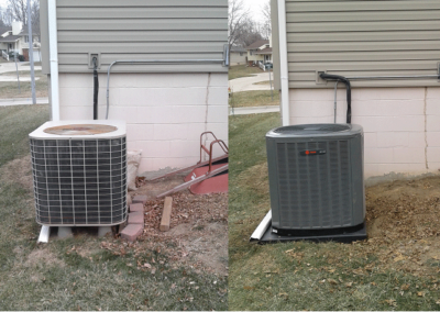 air conditioning installation - before and after